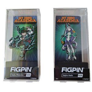 Lot of 2 FiGPiN Enamel Pins Nejire #525 Izuku #559 My Hero Academia Sealed Case